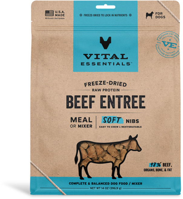 Vital Essentials 凍乾 生食 鬆軟顆粒 狗狗副食, 397g, 1個, 牛