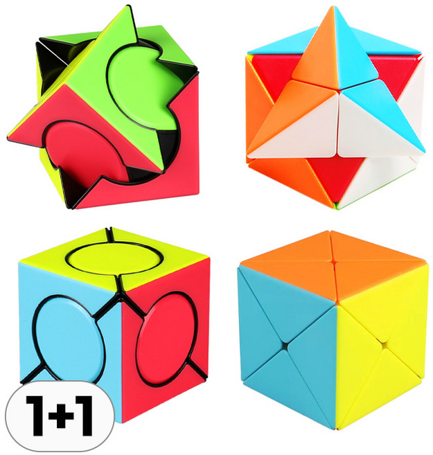 1+1 디노 큐브 식스 스팟 큐브 세트 피라 밍크스 스큐브 루빅스 퍼즐 보드 게임 특수 기어 원 토이 오각형 cube 스퀘어, 1세트, R99735A(디노큐브+식스스팟큐브, 1개
