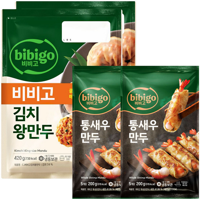 비비고만두(통새우만두 200g 2개+김치왕만두 420g 2입 1개), 1개