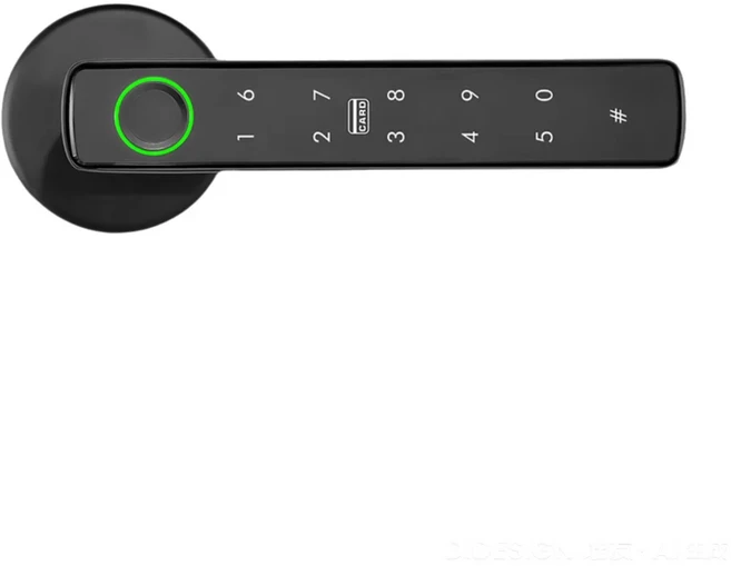 투야 5-in-1 스마트 디지털 전자 도어락 지문 비밀번호 카드 라이프 원격 잠금 해제 핸들 홈 호텔 아파트용, 01 5 in 1 Lock Black