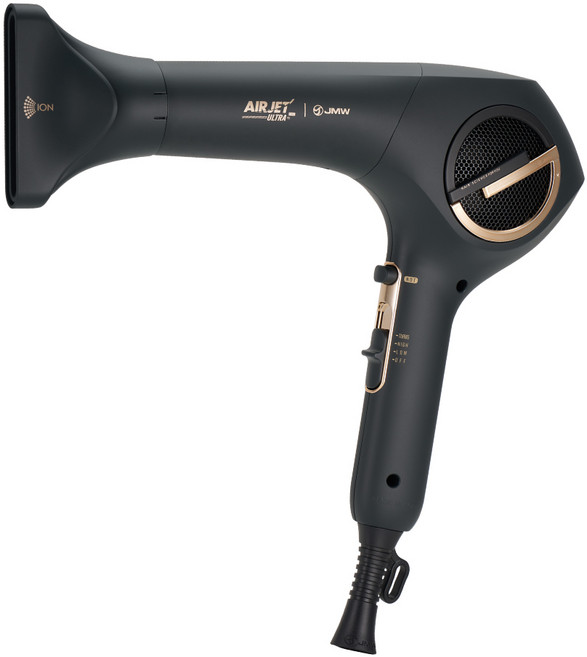 JMW 에어젯 울트라 프로 전문가용 1700W 터보 항공모터 헤어 드라이기, 본품, 블랙
