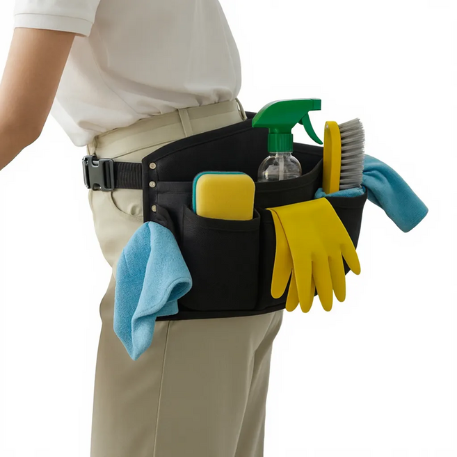 와일드 몬스터 다용도 청소벨트 수납 가방 도구 허리띠, 1개, 블랙