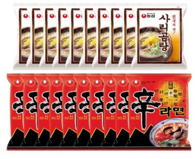 농심 사리곰탕면 10개 + 신라면 세트, 1개