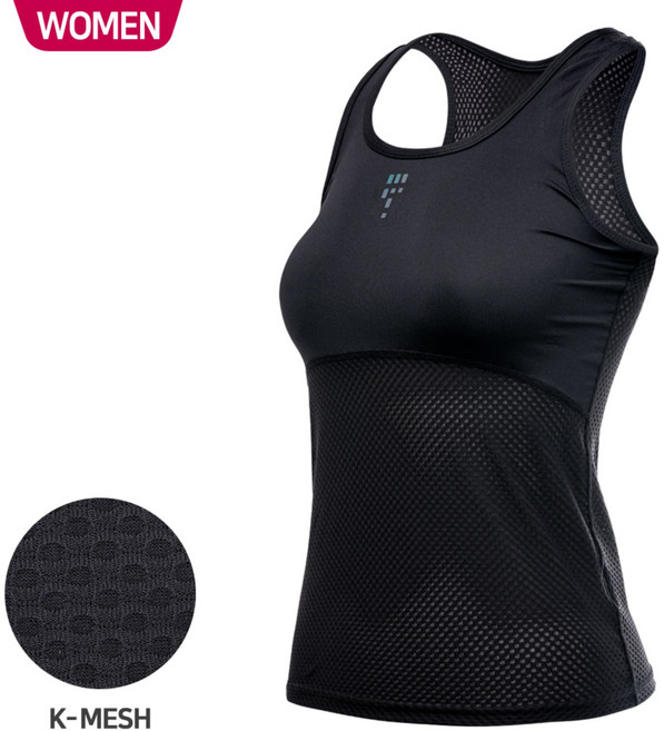MCN 스포츠 여성용 민소매 메쉬 커버 이너웨어