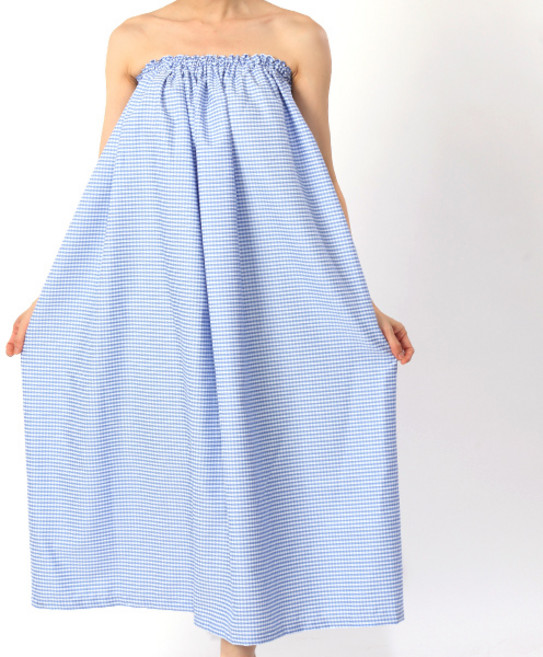 피부관리샵 고무줄치마 고무줄 밴딩 스파 마사지가운 랩가운 튜브탑 탑가운 검진 피부샵 왁싱샵 AGVSS48, AGVSS48 블루체크, 1개