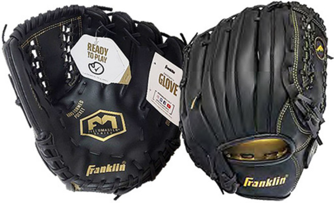 12인치 캐치볼 야구글러브 프랭클린 22634 우투용 (왼손착용) 검골드, 블랙, 1개