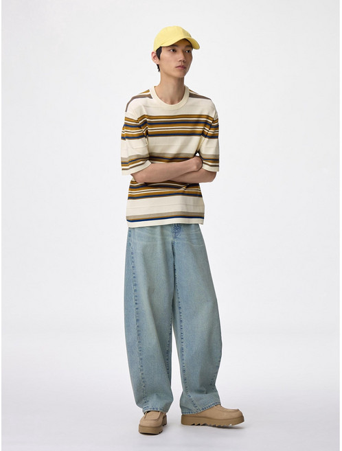 [일본정품]지유 GU 남성 배럴 레그 진+EC 353258