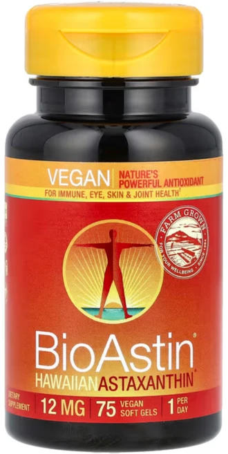 뉴트렉스하와이 바이오아스틴 12mg 비건 소프트젤, 75정, 1개 - 쿠팡