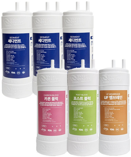 쿠쿠 인스퓨어 정수기 CP-N502HW 호환필터 8인치(세디3+카본1+포스트1+UF1)