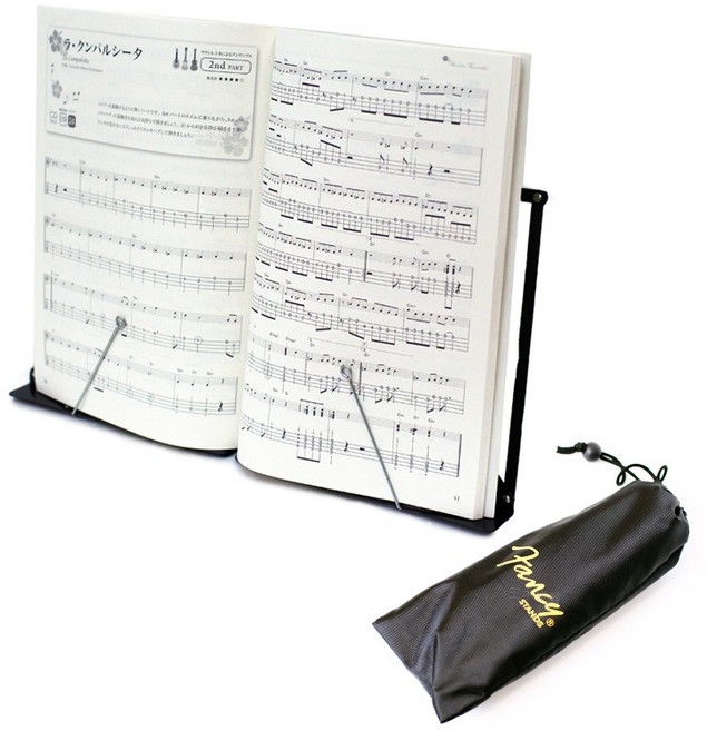 Fancy DS-068 摺疊譜架 附收納袋 多功能平板架 金屬小書架, 1個, 黑