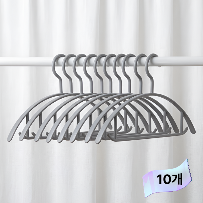 온모아 어깨뿔방지 논슬립 옷걸이, 10개, 그레이