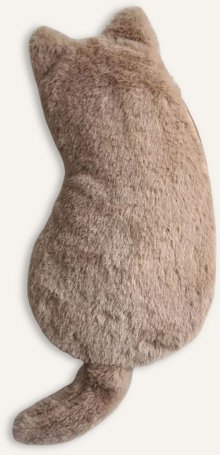 냥냥 포근 고양이 뒷태 파우치 필통, 1개, 갈색냥이