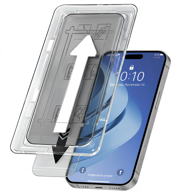 모빌앤조이 가이드 커버 사생활보호 프라이버시 강화유리 액정보호필름 2p 세트, 1세트