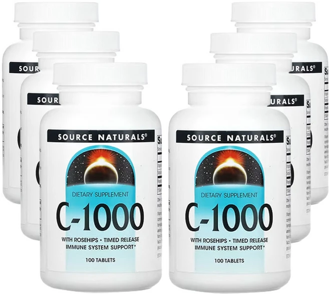 소스네츄럴스 C-1000 100 정, 6팩, 100정 - 쿠팡