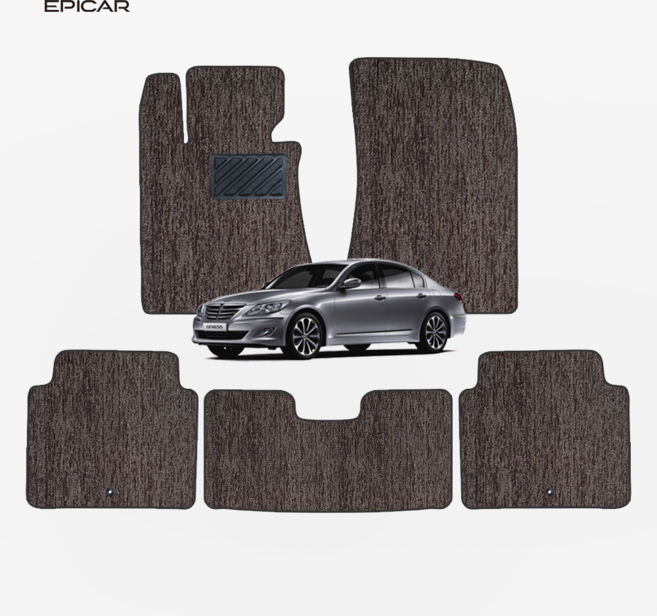 제네시스 BH 구형 뉴 코일 슬립매트 카매트 1+2열 확장형 발판, 1열 뉴코일매트, 그레이, 제네시스 BH (08년~13년)