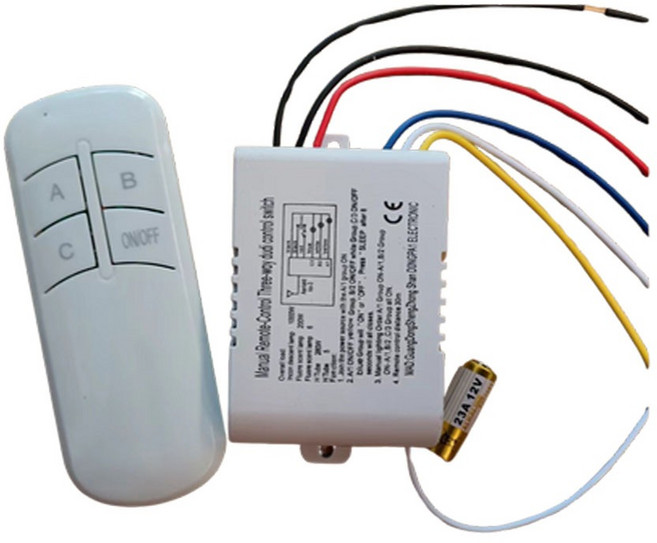 DINGPIN Electronic 遙控燈具開關 智慧電燈遙控器 三路無線控制, 1個, 燈具開關 智慧燈控三路