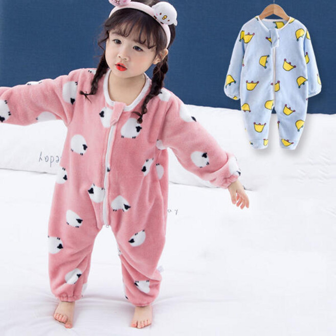 조이멀티 유아용 블루왕관 핑크양 실내 수면 우주복