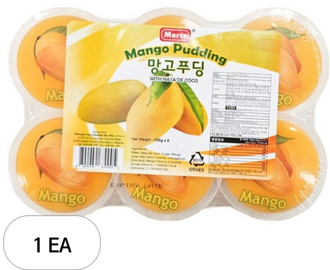 메르세 망고 푸딩 나타드코코 6p, 780g, 1개