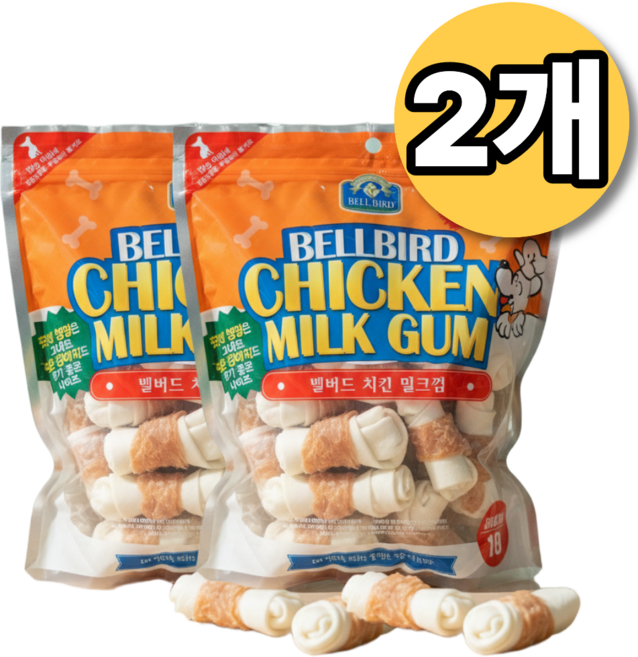 벨버드 치킨밀크껌 1kg 코스트코 강아지 개껌, 스몰, 2개