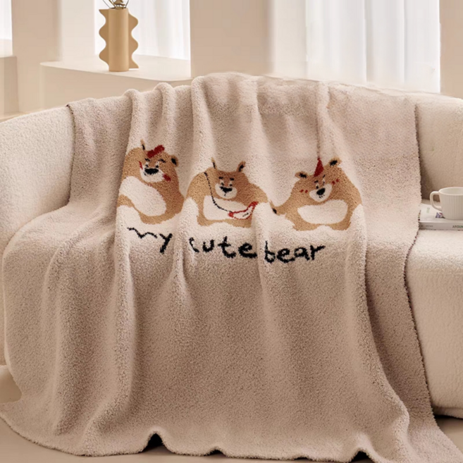 곰돌이 극세사 고급담요 부들부들 무릎담요