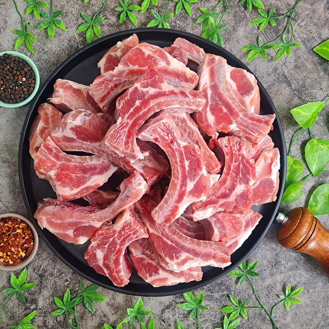 수입돼지고기 스페인산 등갈비 로인립 짝갈비 찜용 구이용, 원형, 1개, 1kg