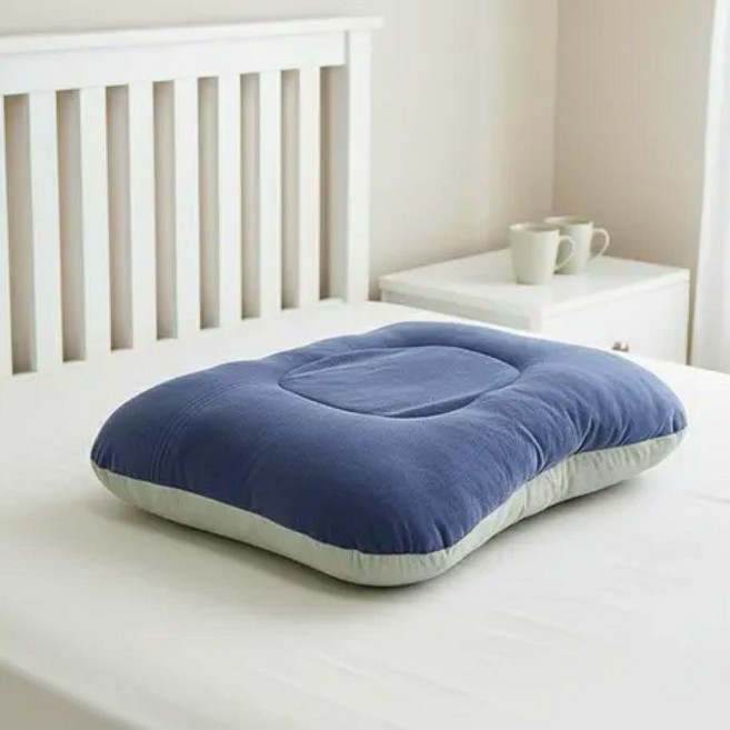 100%국내생산 빨아쓰는 코튼샤워 페블 베개 세균 전자파 케어 순면100% 천연미네랄 항균 귀편한 베게, 블루&민트, 1개