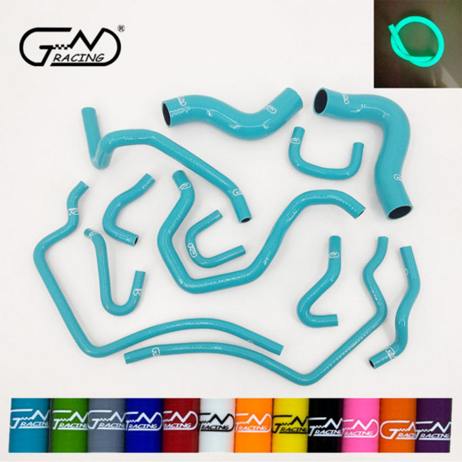 호환 1996-2000 Subaru Impreza GC8 EJ20 STi WRX GT Vers 3-6 실리콘 라디에이터 호스 키트에 적합, [01] Teal (Glow in dark)