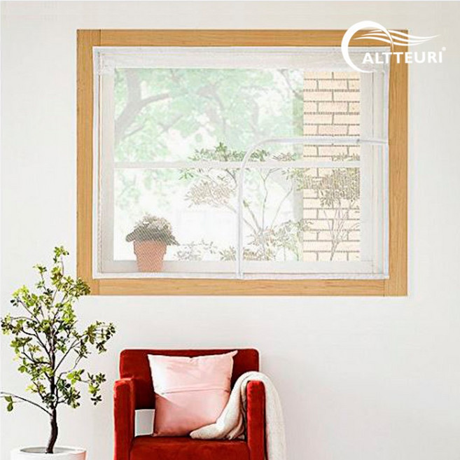 알뜨리 창문 방충망 모기장 지퍼식방충망 창문형모기장 붙이는방충망 벌레차단, 1개