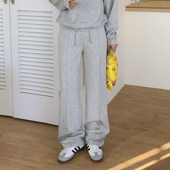 큐니트 여성용 데일리 숏/롱 2단기장 트레이닝세트 맨투맨/밴딩 핀턱 일자 팬츠 상하의세트 빅사이즈 키큰녀 키작녀