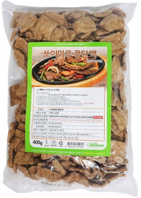 콩고기 요리용 쏘이마루 콩단백 400g 각종 고기요리 콩까스 비건푸드 가공식품 각종고기요리 콩단백 dew+9430uB, 1개