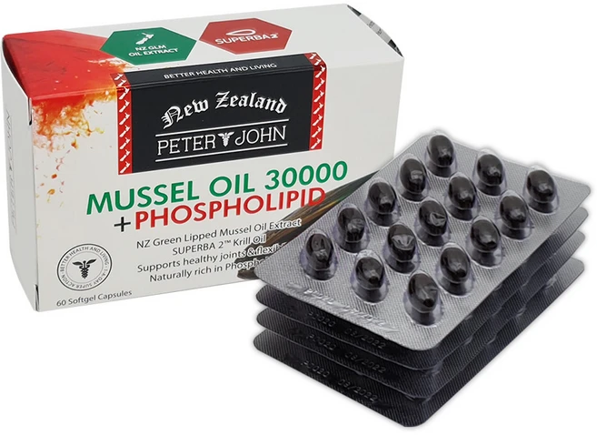 피터앤존 초록입홍합 오일 30000+인지질 슈퍼바2 크릴 오일 60캡슐, 60정 - 쿠팡