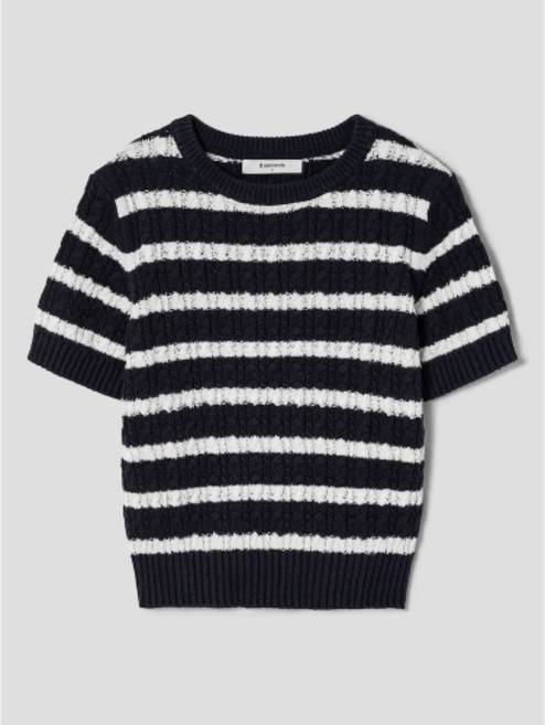 에잇세컨즈 8SECONDS 케이블 스트라이프 반팔 풀오버 네이비 355351LY3R 141797