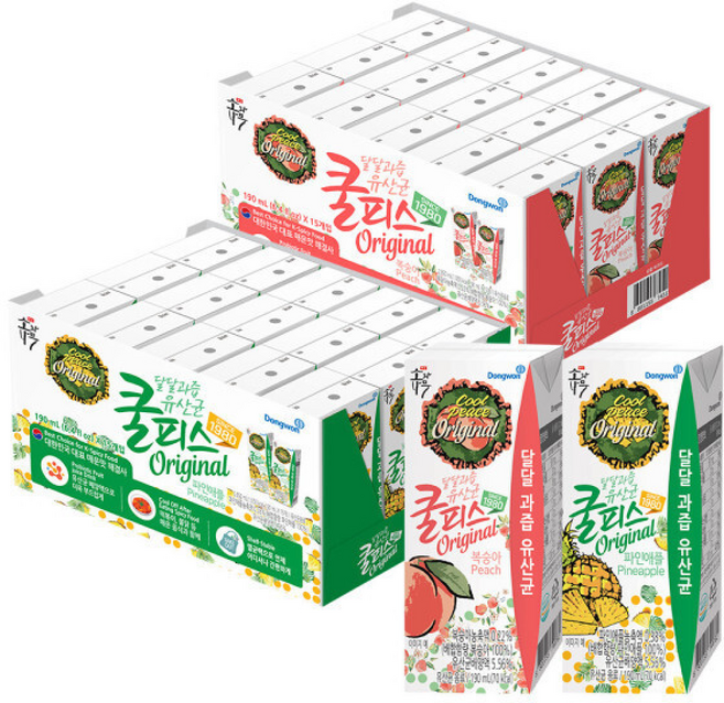 동원 쿨피스 복숭아 + 파인애플, 1개, 190ml