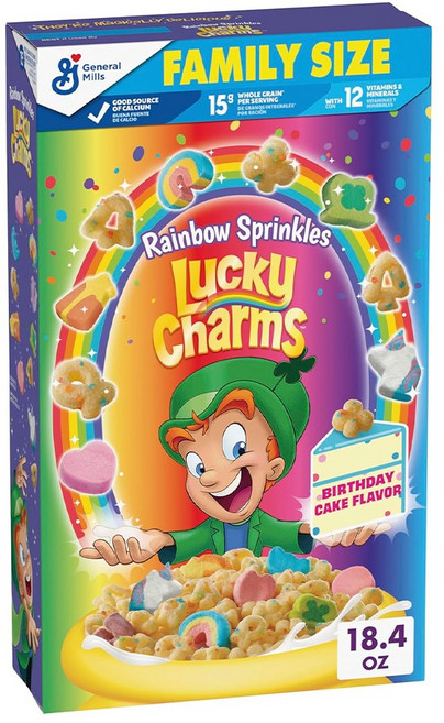 럭키 참스 레인보우 스프링클 시리얼에 마시멜로, 522g, 1