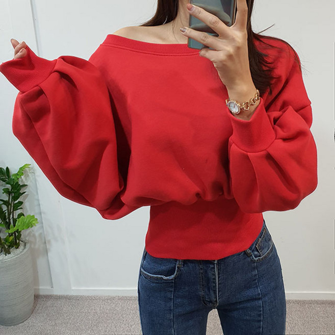 지퍼 오프숄더 맨투맨 3COLOR