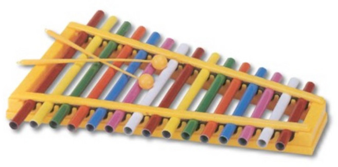 兒童彩色木琴 附琴槌, 15音鐵管琴, 彩虹, 1個