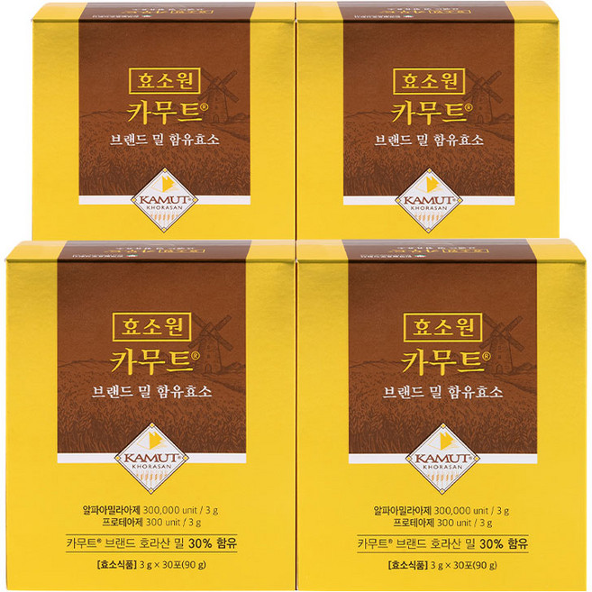 한국발효 효소원 카무트 효소 4박스(3gx30포), 90g, 4개
