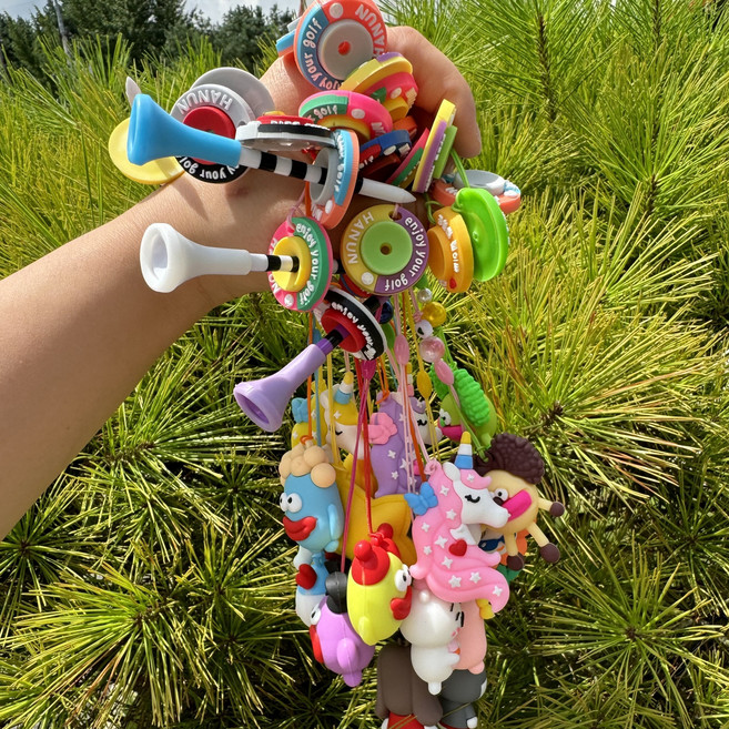 골프 티꽂이 골고루 티걸이 모음 믹스 랜덤 캐디 용 고객선물서비스 버디나비행사, 인형+티걸이, 10개