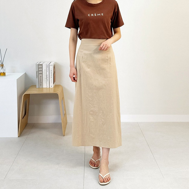 나트랑 밴딩 롱스커트 숏/롱 빅사이즈 H라인 슬림핏 편한 여성 데일리 스커트 봄 여름 가을 치마