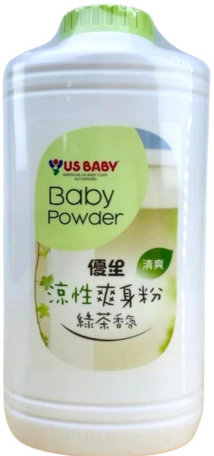 US BABY 優生 涼性爽身粉 綠茶香氛, 300g, 1個