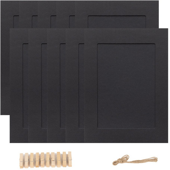 이에스지랩 사진 종이 액자 포토 페이퍼 프레임, 10개, 블랙