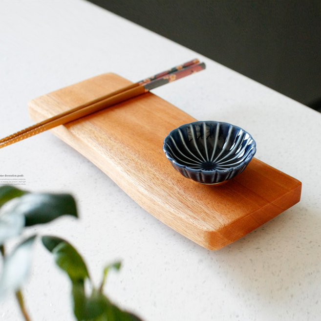 (다리형) 마호가니 물결 스시 보드 원목 도마 플레이팅 주방 용품(4가지 사이즈), 소, 1개