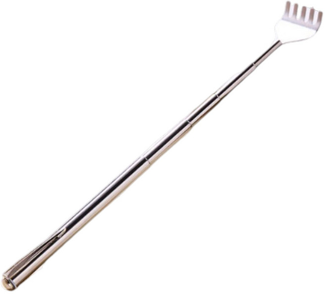 不鏽鋼伸縮抓癢棒, 1個, 標準款 4節抓癢棒(不鏽鋼手柄)