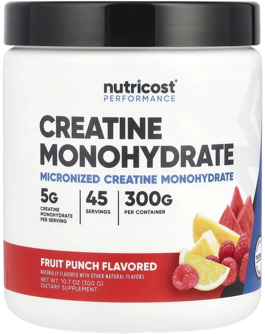 Nutricost 운동 능력 크레아틴 일수화물 과일 펀치 300g(10.7oz), Nutricost운동능력크레아틴일수화물과일펀치300g1, 300g, 1개 - 쿠팡