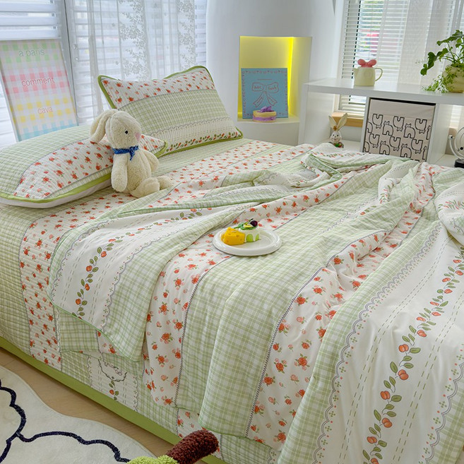 [한정특가] Cozy Aura 여름 냉감 4종세트 냉감 침대패드 차렵이불 베개커버 침구세트