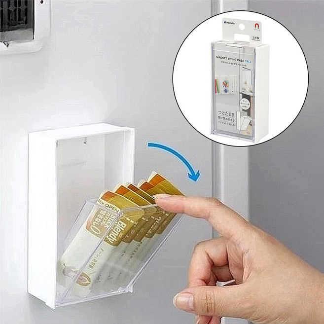 이노마타 마그넷 스윙케이스 TALL 냉장고 자석 틈새 수납함, 화이트, 2개