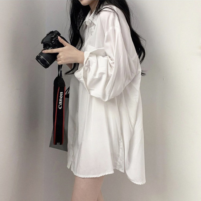 레티고 여성 데일리 루즈 포켓 셔츠