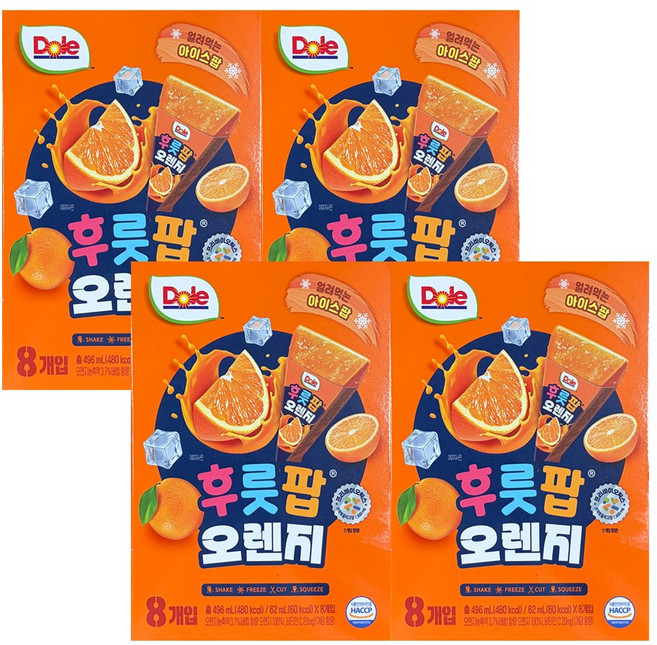 돌 후룻팝 오렌지, 62ml, 32개