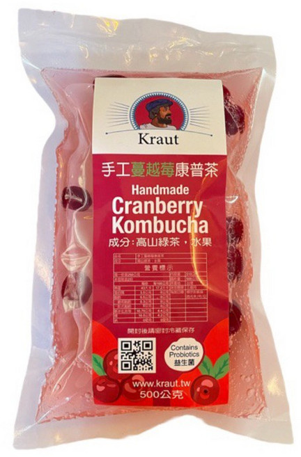 Kraut 蔓越莓康普茶 手工發酵飲品, 1個