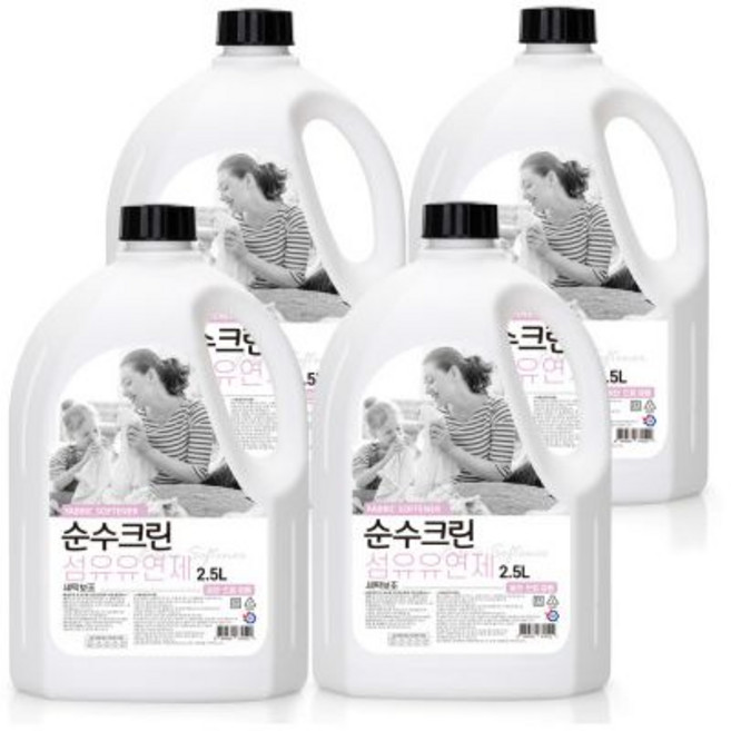 순수크린 섬유유연제프리미엄 실내건조형, 4개, 2.5L
